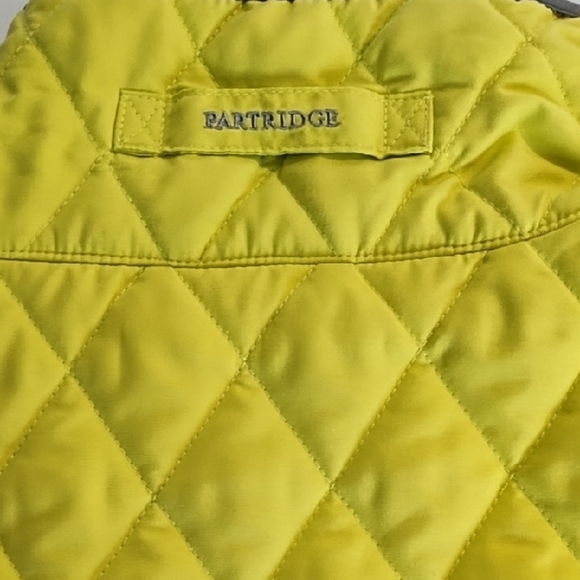 Vibrant Soft Sueded Fabric Yellow Green Quilted Vest Sip Pockets Dble Zip - Picture 7 of 13